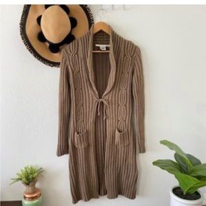Gilmore girls style Lorilai One Step Up long line cardigan tan M